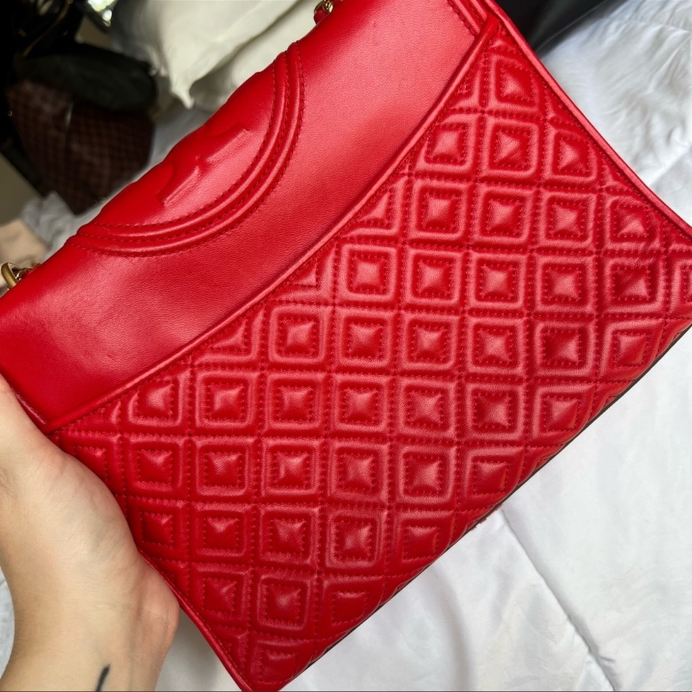 Tory Burch red Fleming shoulder/crossbody bag